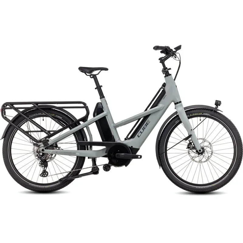 Cube Longtail Sport Hybrid 725 Cargo eBike in Swamp Grey/Reflex