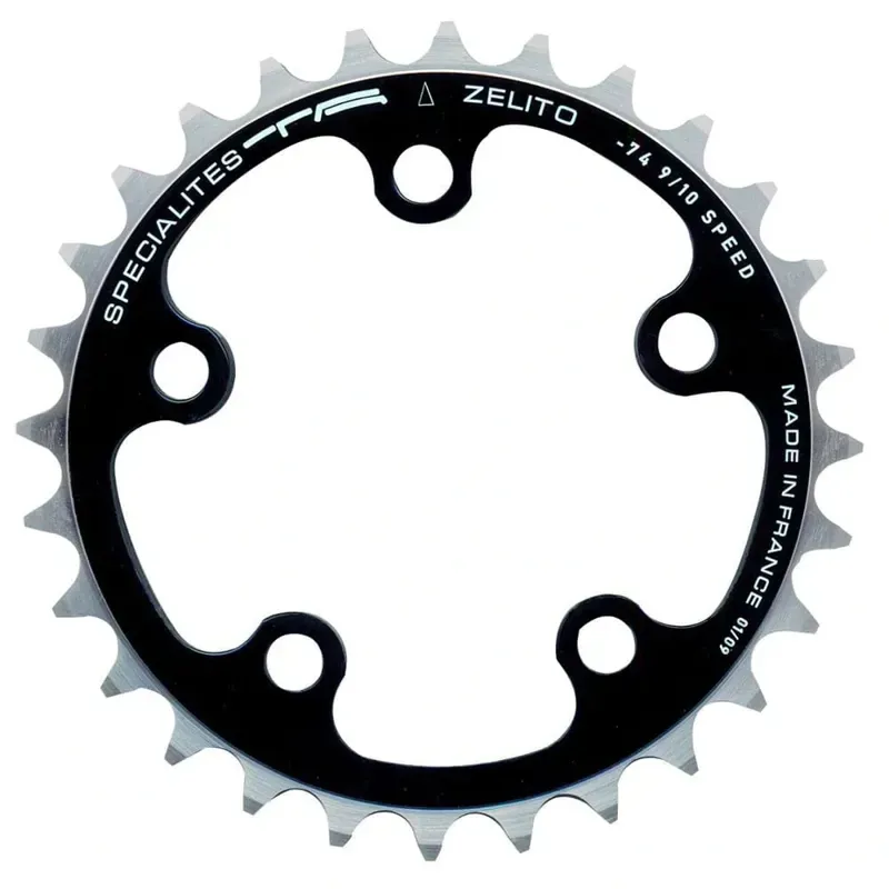 Ta 74-pcd 5-arm 8/9/10X Inner Chainring in Black-1