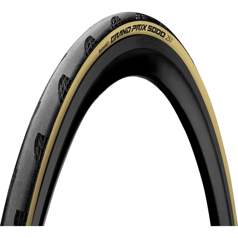 Continental Grand Prix 5000 All-Season Tubeless Ready Foldable Tyre 2022: BLACK/CREAM 700x