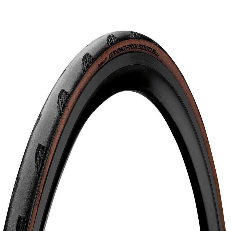 Continental Grand Prix 5000s Tubeless Ready Tyre - Foldable Blackchili Compound 2021: BLACK/TRANSPARENT