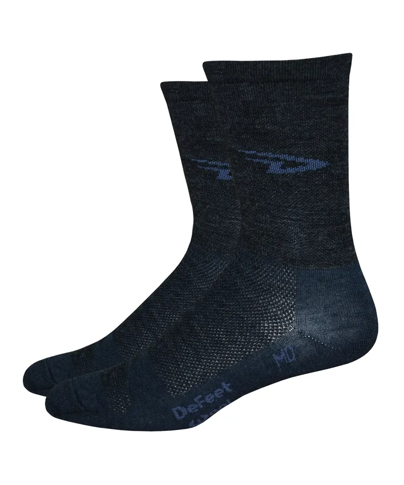 DeFeet WoolEator 5in Hi-Top D-Logo Socks in Charcoal