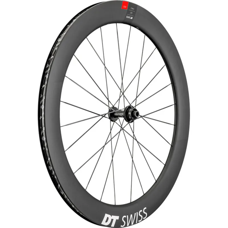 WHEL DT ARC11 62mm DB FR Black front - 62 mm carbon clincher 12 x 100 mm