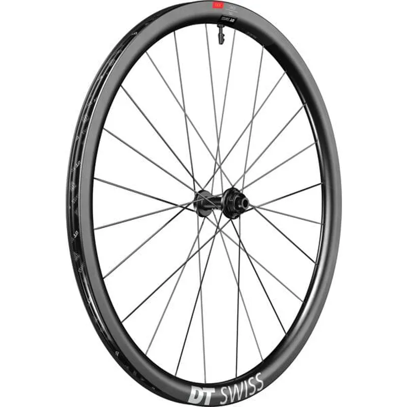 WHEL DT ERC11 35mm C DB FR Black front - 35 mm carbon clincher 12 x 100 mm