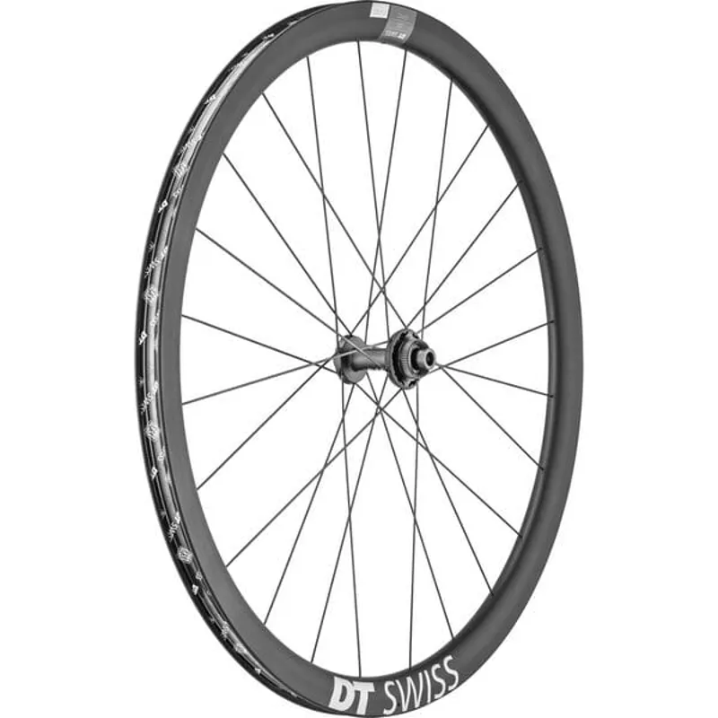 WHEL DT ERC14 35mm C DB FR Black front - 35 mm carbon clincher 12 x 100 mm